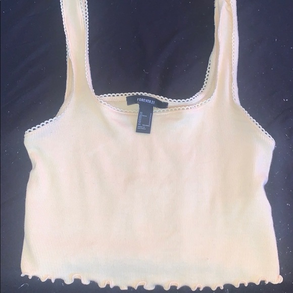 Forever 21 Tops - Yellow Cropped Tank Top